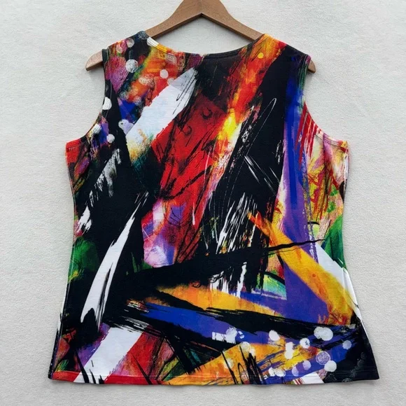 Jess & Jane Women’s XL 2 Piece Set Tank Top Cardigan Jacket Abstract Print - Picture 4 of 8
